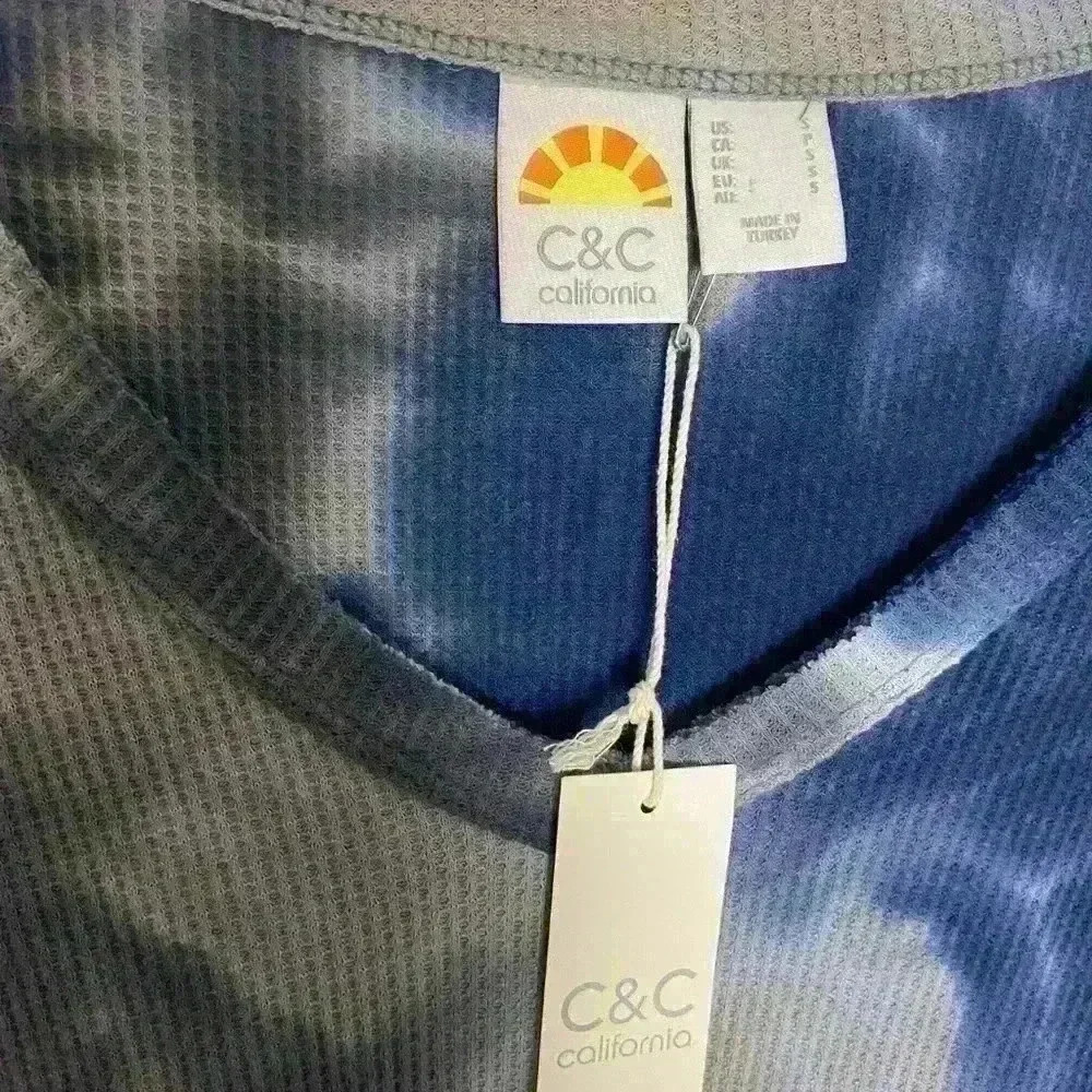 C & C Navy Combo Tea Dye Mini Thermal Long Sleeve - Picture 2 of 8